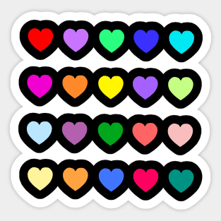 Colorful Multiplying Hearts Sticker